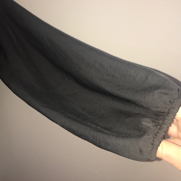 EUC BLUE  LIFE SILKY BLOUSE W/ lace trim - Picture 4 of 7